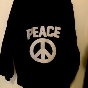 Davi & Dani Black Peace Sign Shacket size L